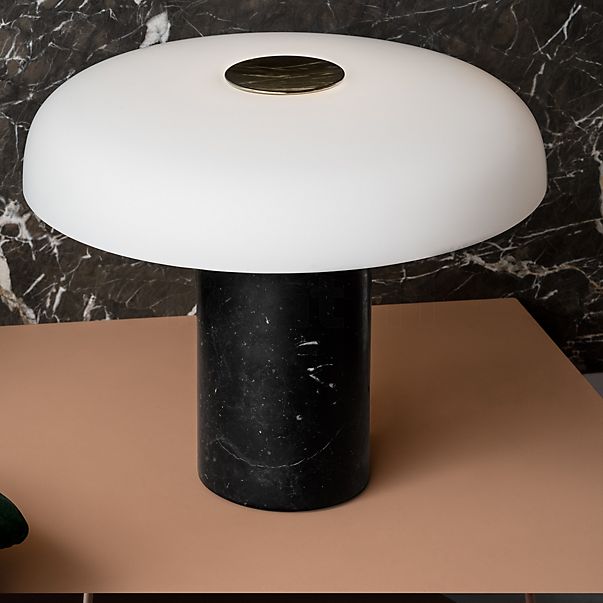 Fontana Arte Tropico Lampe de table LED Carrara marbre - large