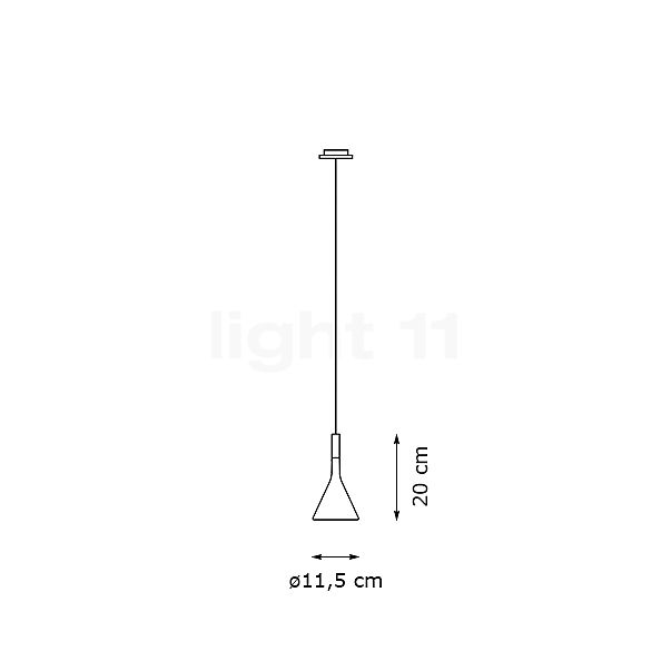 Foscarini Aplomb, lámpara de suspensión antracita - ø11,5 cm - alzado con dimensiones