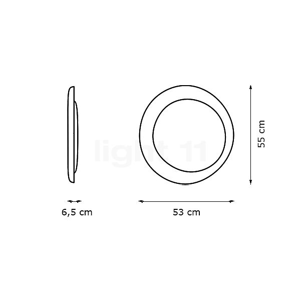 Foscarini Bahia Parete LED commutabile - ø53 cm - vista in sezione