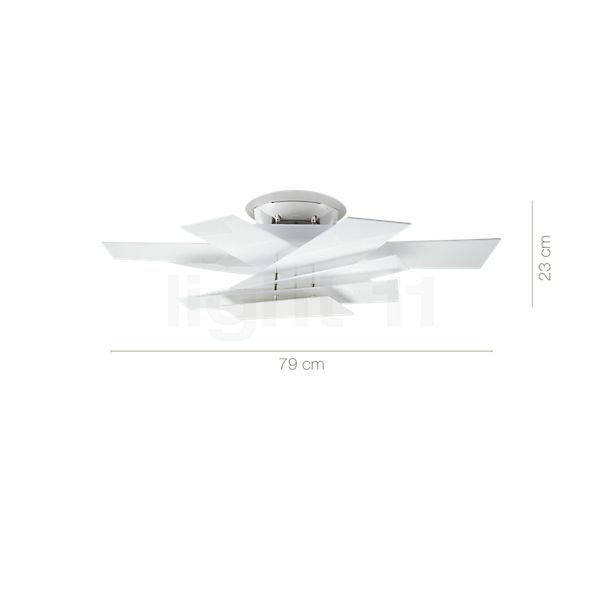 Measurements of the Foscarini Big Bang Parete/Soffitto red in detail: height, width, depth and diameter of the individual parts.