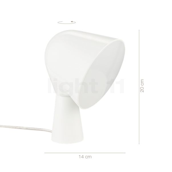 De afmetingen van de Foscarini Binic Tavolo antraciet in detail: hoogte, breedte, diepte en diameter van de afzonderlijke onderdelen.