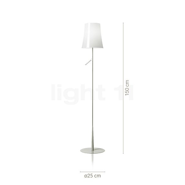 Dimensiones del/de la Foscarini Birdie Terra gris al detalle: alto, ancho, profundidad y diámetro de cada componente.