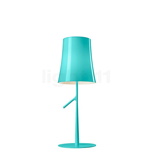 Foscarini Birdie, lámpara de sobremesa LED turquesa