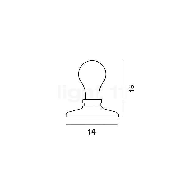 Foscarini Black Light, lámpara de sobremesa LED negro/blanco - alzado con dimensiones