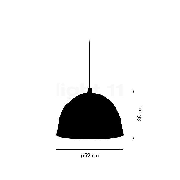Foscarini Bump, lámpara de suspensión azul - alzado con dimensiones