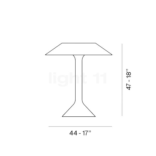 Foscarini Chapeaux Lampada da tavolo LED grigio - metallo - ø44 cm - vista in sezione