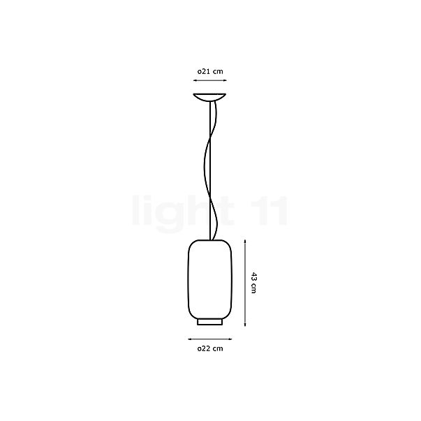 Foscarini Chouchin Reverse Hanglamp LED 2 - wit/zwart, dimbaar schets
