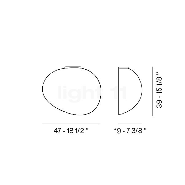 Foscarini Gregg Semi Wall Light graphite - grande - 19 cm sketch