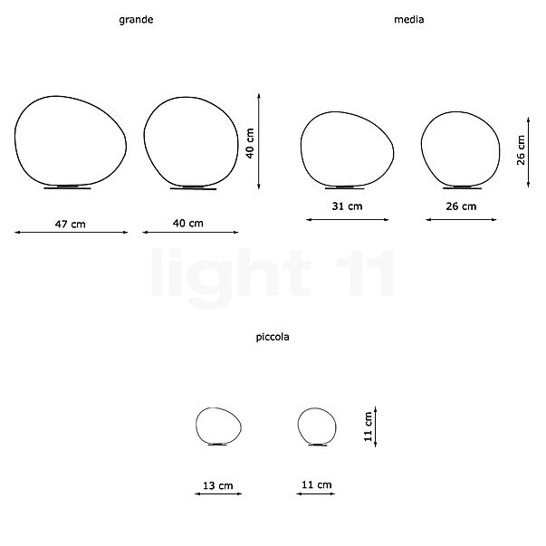 Foscarini Gregg Tavolo blanc - grande - avec variateur - vue en coupe