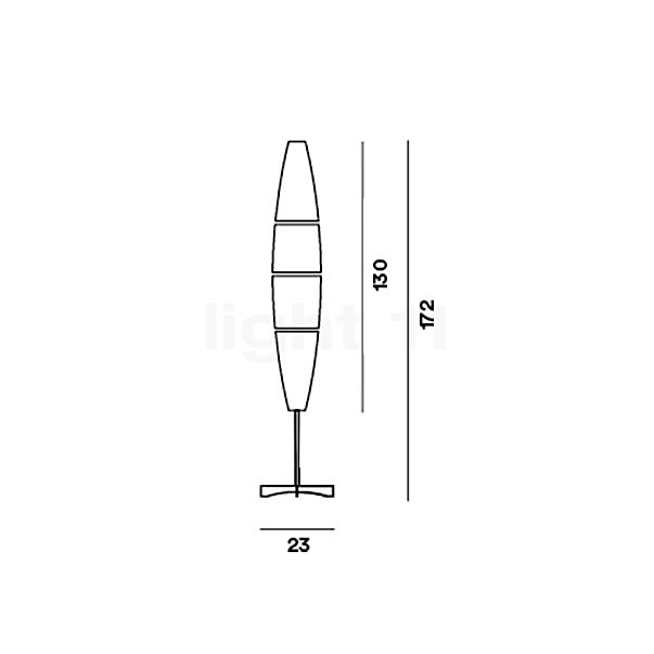 Foscarini Havana Gulvlampe body aluminium/Skærm hvid skitse