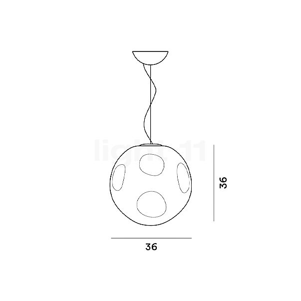 Foscarini Hoba Hanglamp 1000 cm - ø36 cm - fasedimmer schets