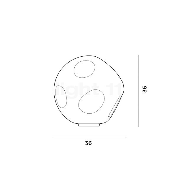 Foscarini Hoba Lampada da tavolo ø36 cm - con dimmer - vista in sezione