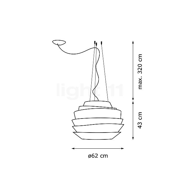 Foscarini Le Soleil Sospensione decentral hvid skitse