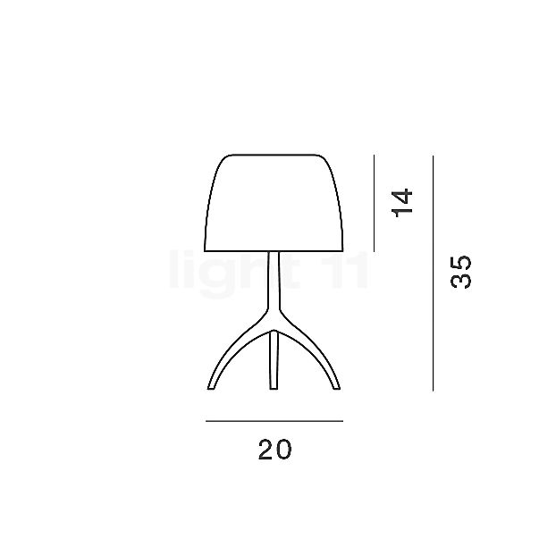 Foscarini Lumiere Bordlampe piccola aluminium/hvid - med kontakt skitse