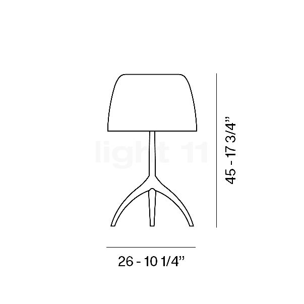 Foscarini Lumiere Nuances Lampada da tavolo creta - ø26 cm - vista in sezione
