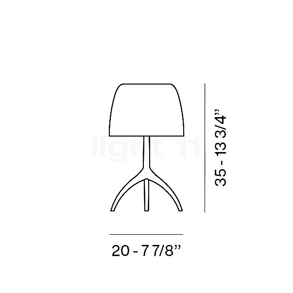 Foscarini Lumiere Nuances Lampe de table sahara - ø20 cm , Vente d'entrepôt, neuf, emballage d'origine - vue en coupe