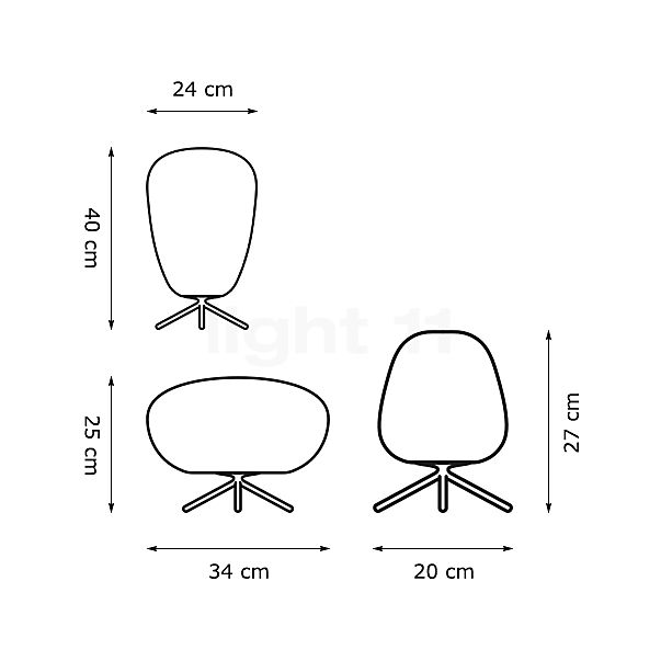 Foscarini Rituals Bordlampe ø20 cm - omstillelig skitse