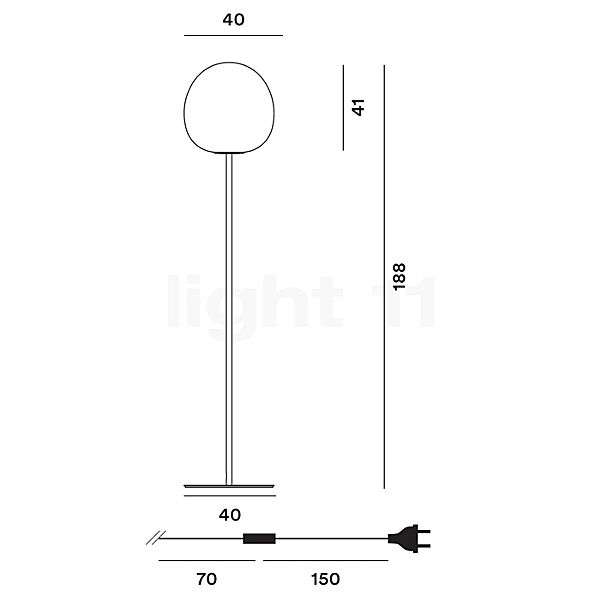 Foscarini Rituals Floor Lamp graphite - ø40 cm sketch