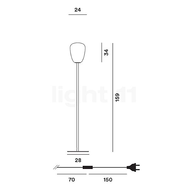 Foscarini Rituals Gulvlampe hvid - ø24 cm skitse