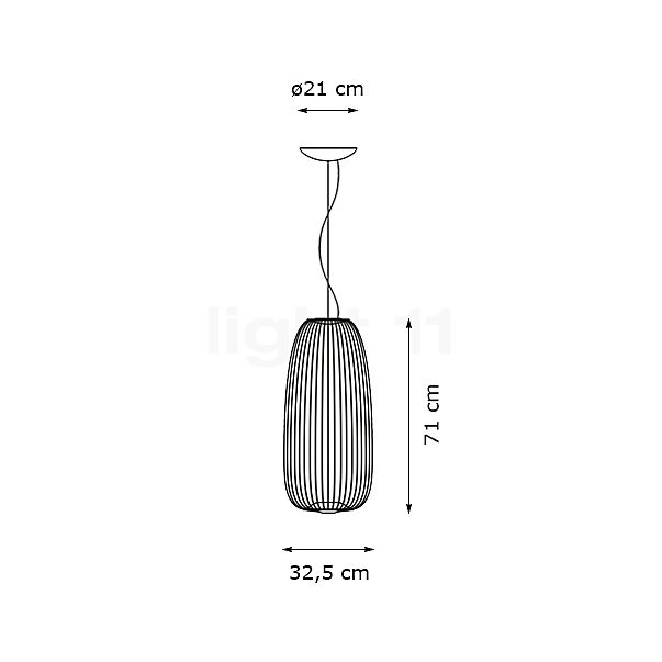 Foscarini Spokes 1 Pendel LED hvid - lysdæmpning skitse