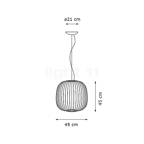 Foscarini Spokes 2 Sospensione LED doré - midi - tamisable - vue en coupe