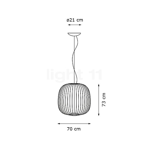 Foscarini Spokes 2 Sospensione LED noir - large - commutable - vue en coupe