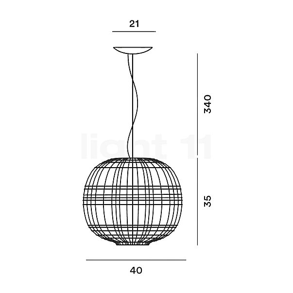 Foscarini Tartan Sospensione LED bianco - vista in sezione