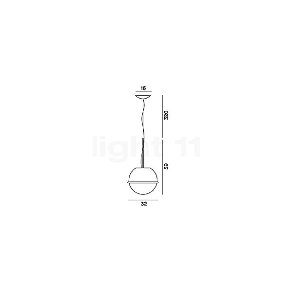 Foscarini Tonda Hanglamp titaan/wit - 32 cm schets
