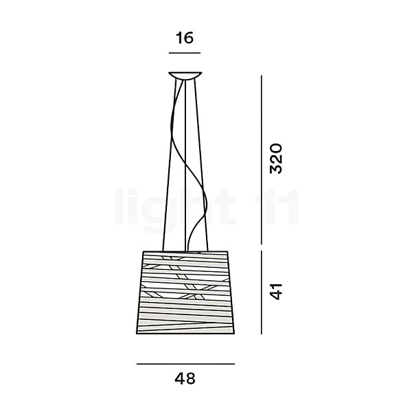 Foscarini Tress Hanglamp wit schets