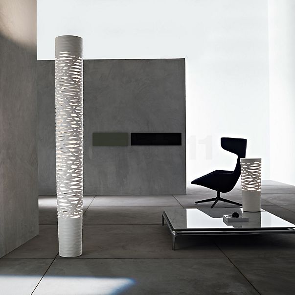 Foscarini Tress, lámpara de pie blanco - 195 cm