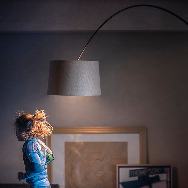 Foscarini Twiggy Elle Wood Lampada ad arco LED greige - rovere