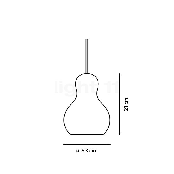 Fritz Hansen Calabash Pendel sølv - 15,8 cm skitse