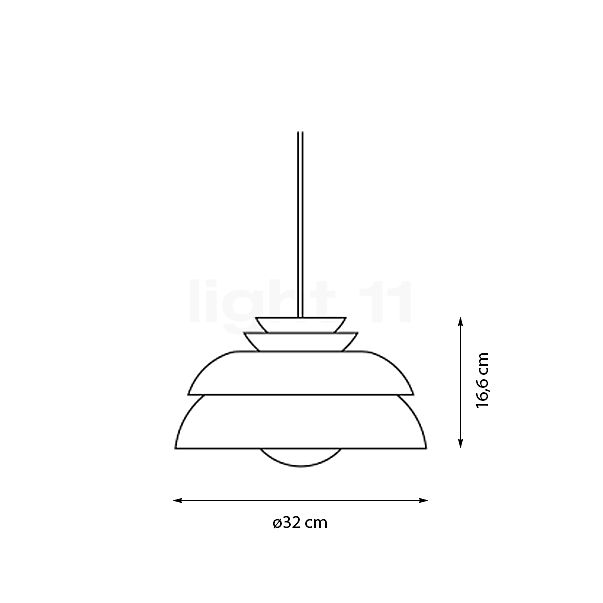 Fritz Hansen Concert Pendel hvid - 32 cm skitse