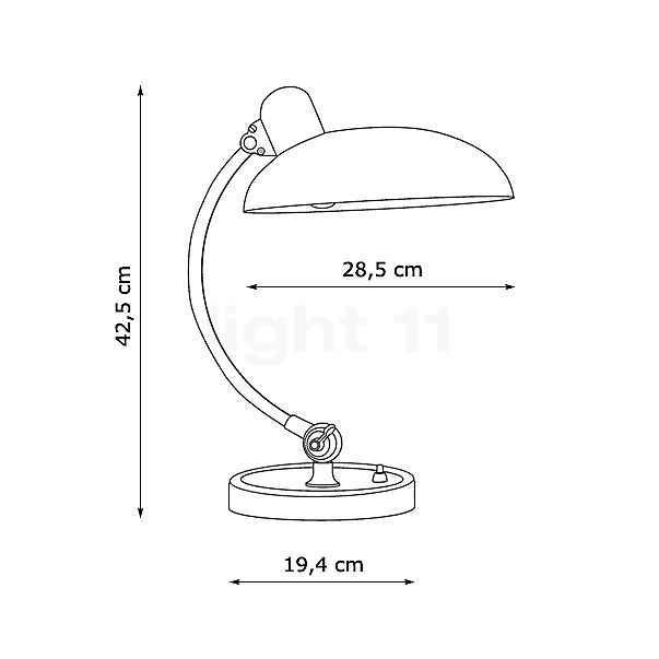 Fritz Hansen KAISER idell™ 6631-T Lampe de table rubis - vue en coupe