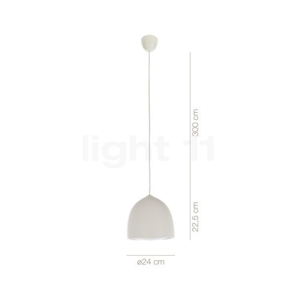 Dimensiones del/de la Fritz Hansen Suspence, lámpara de suspensión blanco - 24 cm , Venta de almacén, nuevo, embalaje original al detalle: alto, ancho, profundidad y diámetro de cada componente.