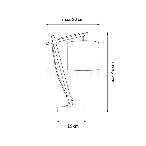 Good & Mojo Andes Table Lamp black/white , Warehouse sale, as new, original packaging sketch