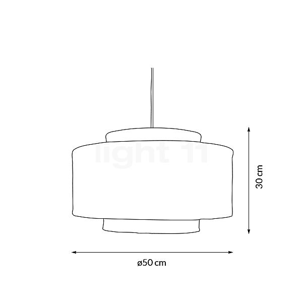 Good & Mojo Bhutan, lámpara de suspensión 50 x 30 cm - alzado con dimensiones