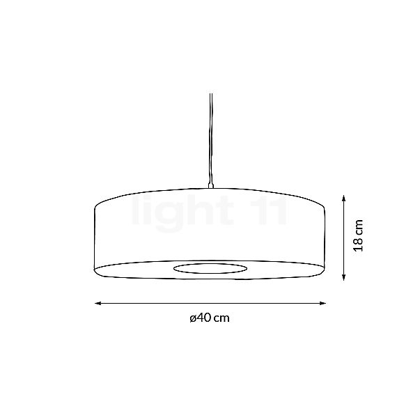 Good & Mojo Bromo, lámpara de suspensión redondo ø40 cm - alzado con dimensiones
