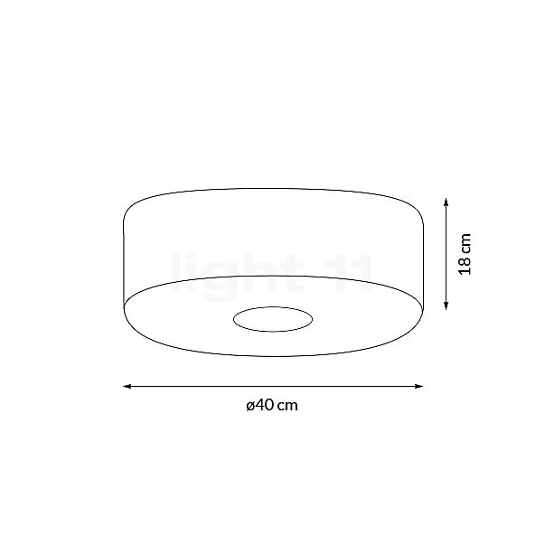 Good & Mojo Bromo, lámpara de techo redondo ø40 cm - alzado con dimensiones