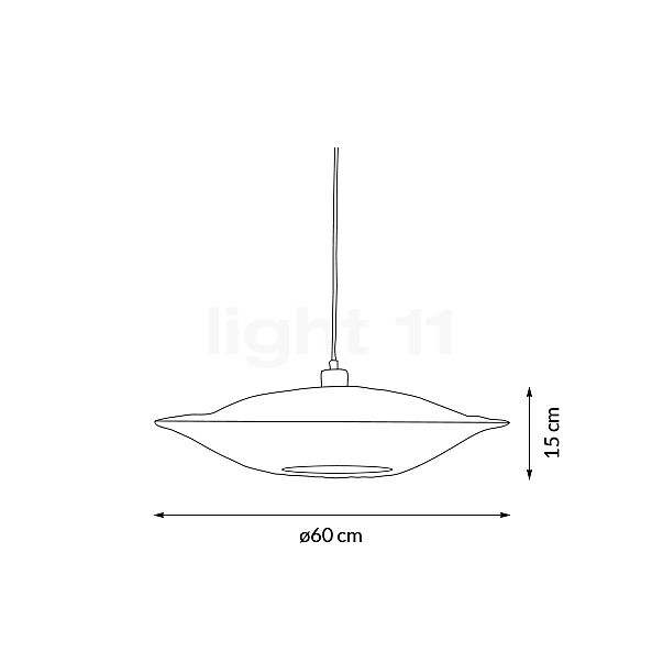 Good & Mojo Kalimantan, lámpara de suspensión ø60 cm - alzado con dimensiones