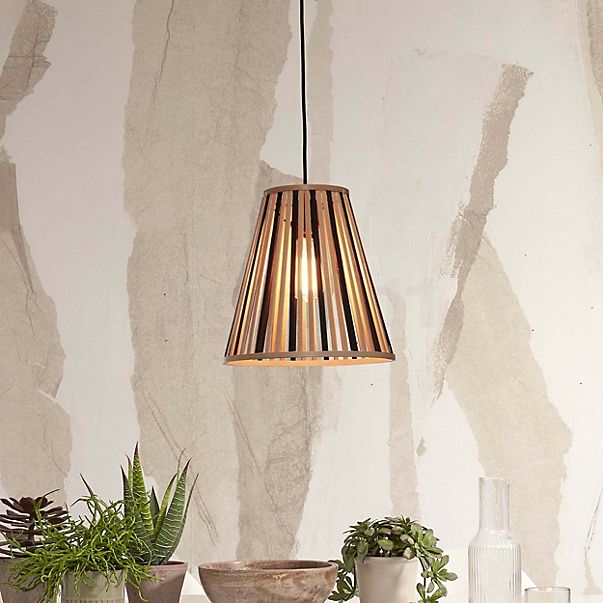 Good & Mojo Merapi Lampada a sospensione conico naturale/nero - 40 cm