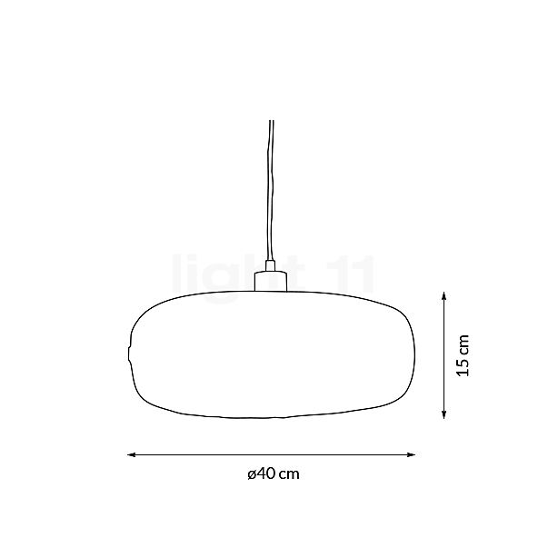 Good & Mojo Palawan Lampada a sospensione bianco - ø40 cm - vista in sezione