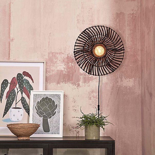 Good & Mojo Zanzibar Wandlamp zwart - 55 cm