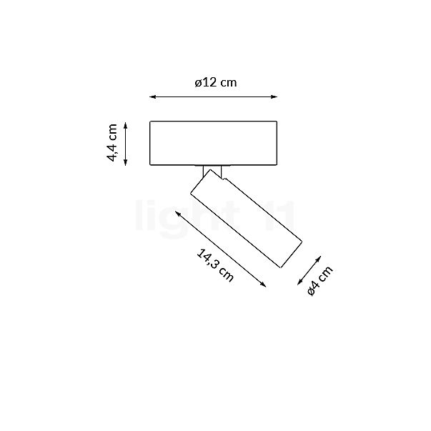 Grau Clear Lampada da soffitto LED cromo - vista in sezione