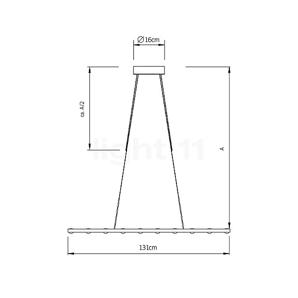 Grau Dance Suspension LED chrome - vue en coupe