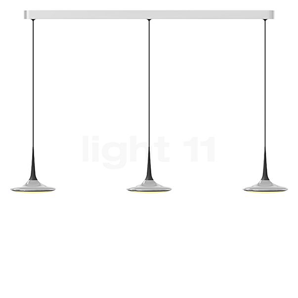 Grau Falling Leaf Lampada a sospensione LED 3 fuochi cromo/nero - 600 cm