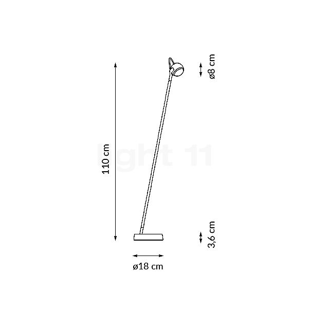 Grau Falling Star Gulvlampe LED sort skitse