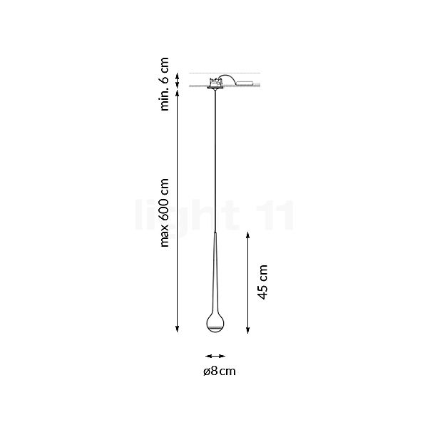 Grau Falling Sun Pendel inbouwarmatuur LED chroom - 600 cm schets