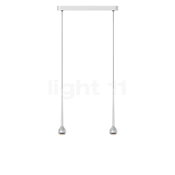 Grau Falling Sun Trace Hanglamp LED 2-lichts chroom - 600 cm