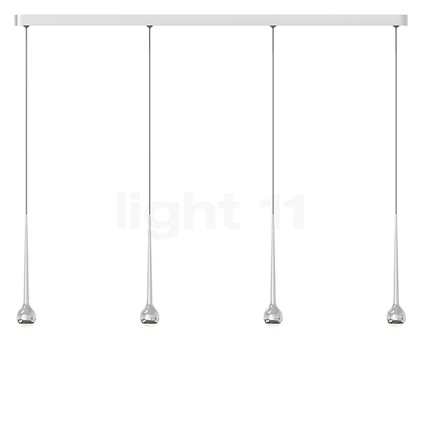 Grau Falling Sun Trace Hanglamp LED 4-lichts chroom - 600 cm